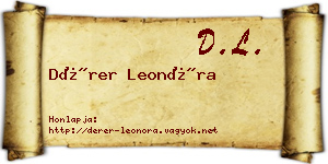 Dérer Leonóra névjegykártya